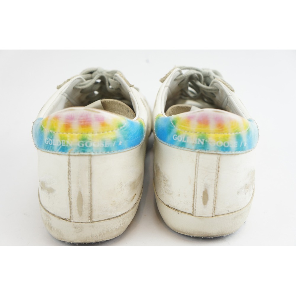 Golden Goose Superstar Sneakers Mens 41 White‎ Tie-Dye Leather Low Top GGDB - Picture 4 of 8